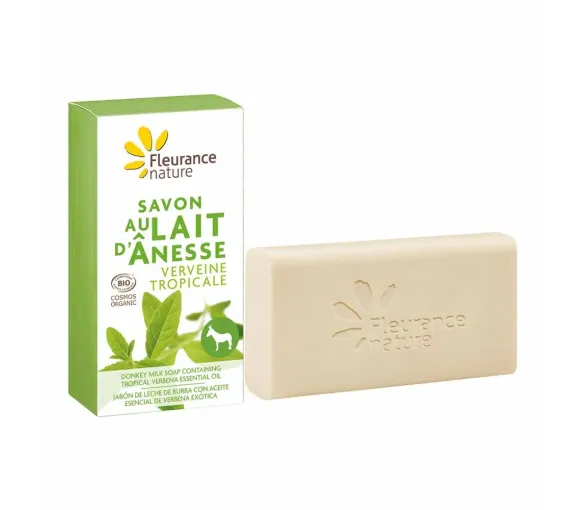Savon au lait d'ânesse verveine tropicale bio Fleurance nature - pain de 100g