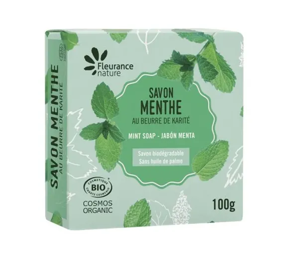 Savon menthe au beurre de karité bio Fleurance nature - pain de 100g