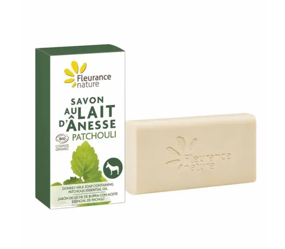 Savon au lait d'ânesse patchouli bio Fleurance nature - pain de 100g
