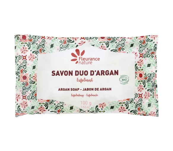 Savon duo d'argan exfoliant Fleurance Nature - pain de 100g - image 1