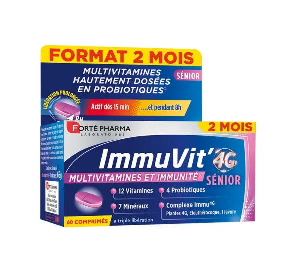 ImmuVit'4G multivitamines sénior Forté Pharma - boite de 60 comprimés