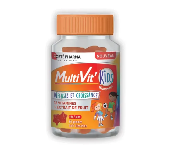 MultiVit' Kids Défenses et croissance goût grenadine Forté Pharma - pot de 60 gommes - image 1