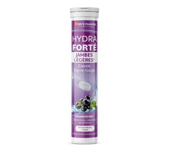 Hydra Forté jambes légères booster d'hydratation arôme naturel cassis Forté Pharma - 24 comprimés effervescents - image 1