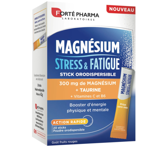 Magnésium stress & fatigue Forté Pharma - boite de 20 sticks