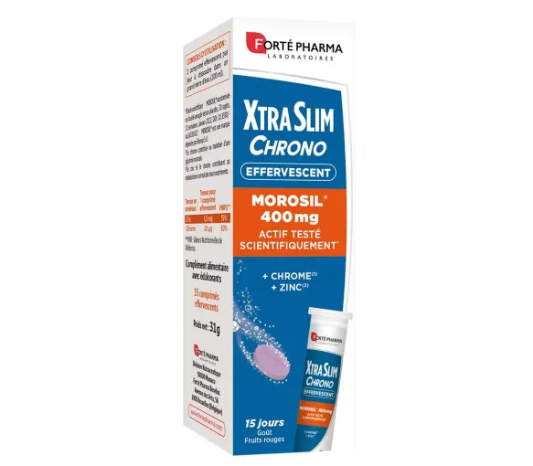 XtraSlim Chrono effervescent morosil Forté Pharma - tube de 15 comprimés effervescents