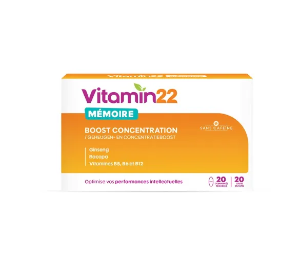 Vitamin22 mémoire boost concentration Uriach - boite de 20 comprimés