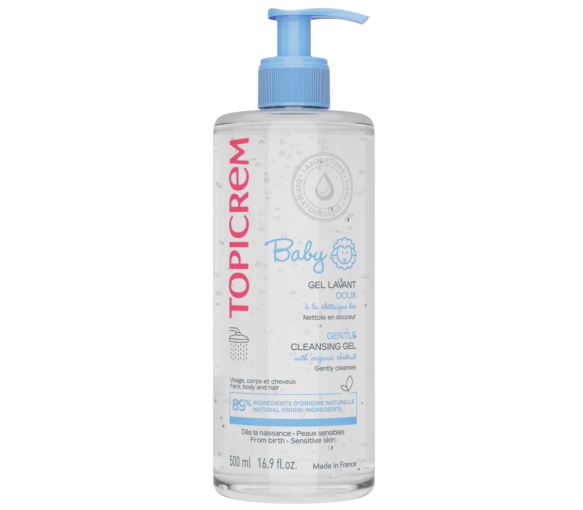 Gel lavant doux baby Topicrem - flacon-pompe de 500ml - image 1