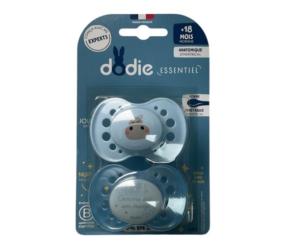 Sucette anatomique 18 mois+ bleu Dodie - 2 sucettes - image 1