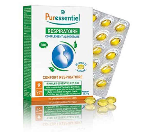 Capsules bronches aux huiles essentielles bio Puressentiel - boîte de 30 capsules