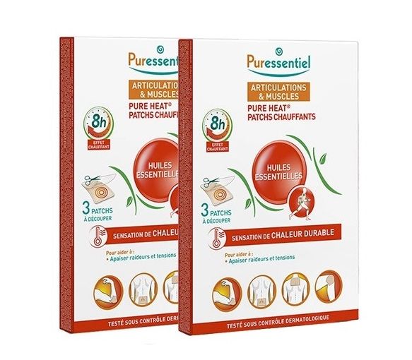 Patch chauffant articulations et muscles Puressentiel - lot de 2 boites de 3 patchs (offre spéciale -50% sur la 2ème boite) - image 1