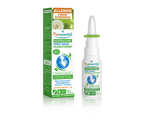 Spray nasal décongestionnant Respiratoire Allergie Puressentiel - spray de 30ml