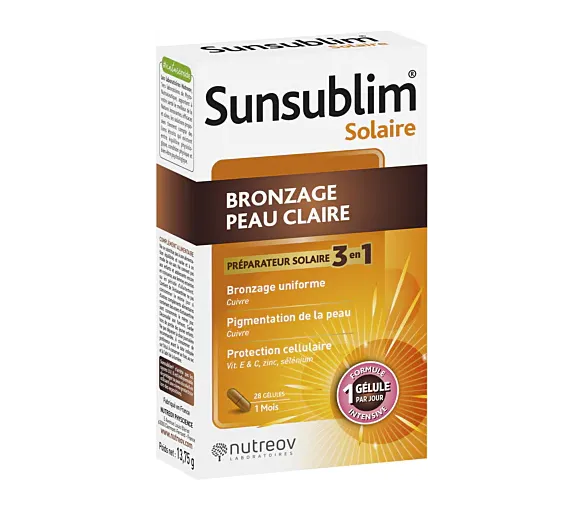 Sunsublim bronzage peau claire Nutreov – 28 capsules