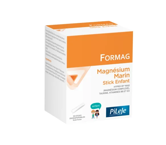 Formag magnésium marin enfant Pileje - 20 sticks orodispersibles