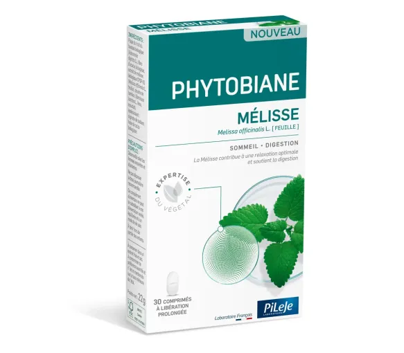 Phytobiane de Mélisse sommeil digestion Pileje - boite de 30 comprimés