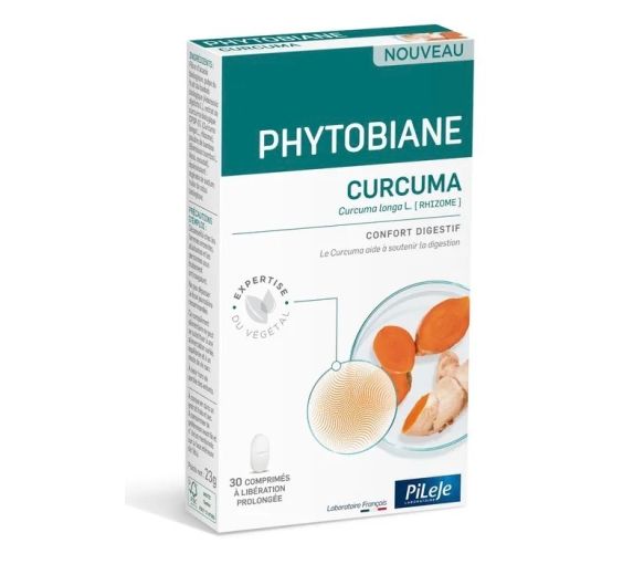 Phytobiane Curcuma Confort digestif Pileje - boite de 30 comprimés