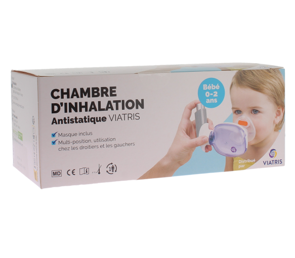 Chambre d'inhalation antistatique bébé 0-2 ans Viatris - boite d'une chambre d'inhalation avec masque - image 1