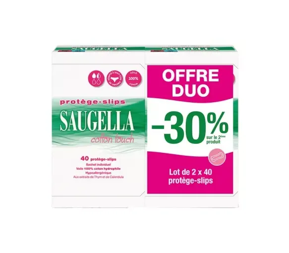 Protège-slips Cotton touch Saugella - lot de 2 boites de 40 protèges-slips offre spéciale - image 1