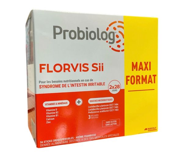 Probiolog Florvis Sii arôme framboise Mayoly - boite de 56 sticks orodispersibles - image 1