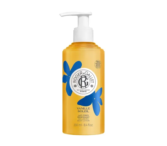 Lait corps bienfaisant Vanille Soleil Roger & Gallet - flacon-pompe de 250ml - image 1