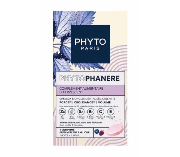 Phytophanère Force, croissance, volume Cheveux et ongles Phyto - boite de 30 comprimés effervescents - image 1