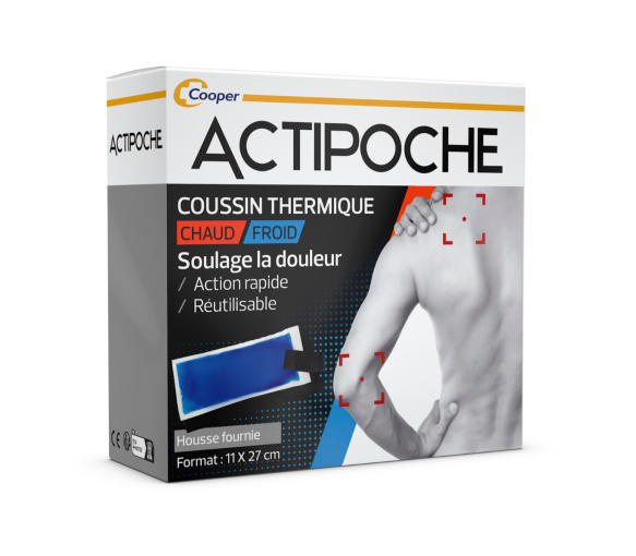 Actipoche coussin thermique 11x27 cm chaud et froid réutilisable Cooper - 1 coussin thermique - image 1