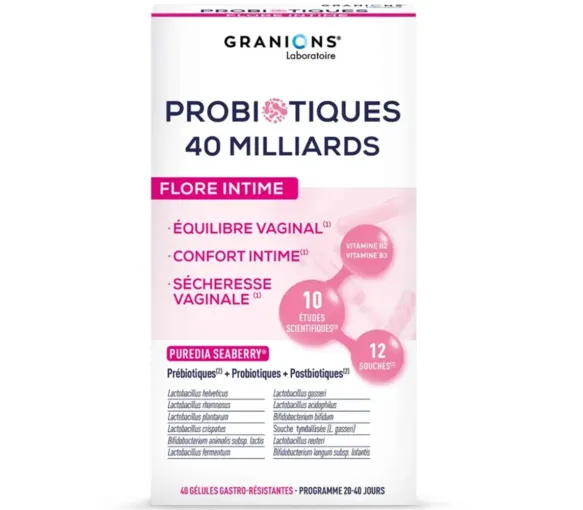 Probiotiques flore intime Granions - boite de 40 gélules - image 1