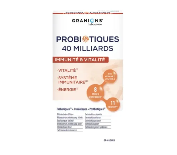 Probiotiques immunité et vitalité Granions - boite de 40 gélules - image 1