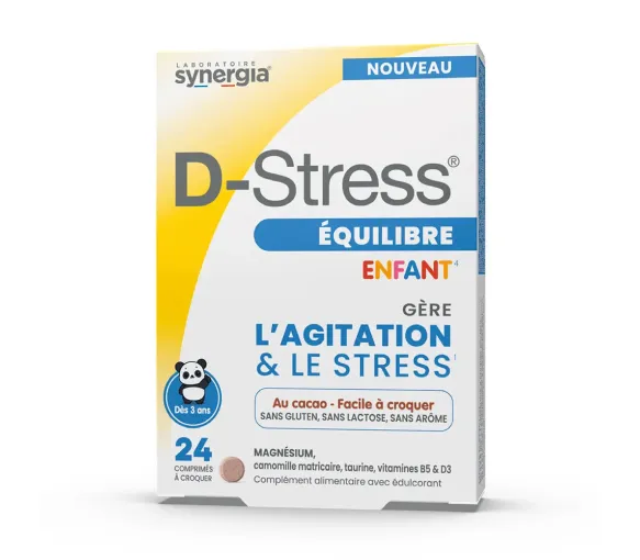 D-Stress équilibre enfant Synergia - boîte de 24 comprimés à croquer