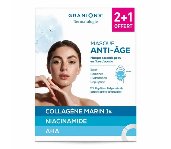 Masque anti-âge seconde peau Granions - 2+1 offert
