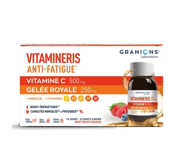 Vitamineris anti-fatigue Granions - boite de 10 shots à boire