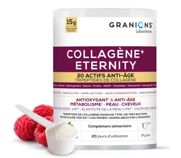 Collagène+ Eternity anti-âge goût framboise Granions - Pot de 343g - image 1
