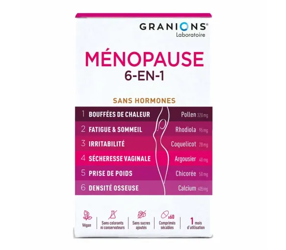 Ménopause 6en1 sans hormones Granions - boite de 60 comprimés - image 1