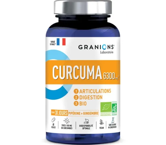 Curcuma 6300g bio Granions - pot de 60 gélules - image 1