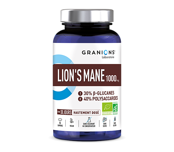 Lion's Mane bio 1000mg Granions - pot de 90 gélules