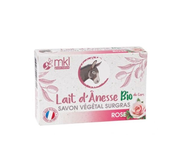 Savon au lait d'annesse bio à la rose MKL Green Nature - pain de 100g