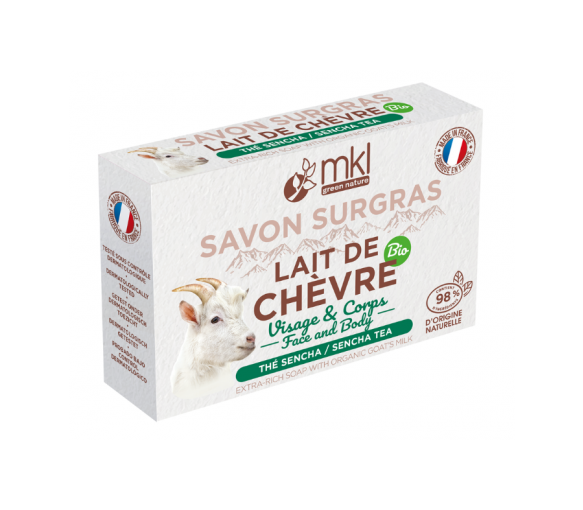 Savon surgras au lait de chèvre bio thé sencha MKL Green Nature - pain de 100g - image 1