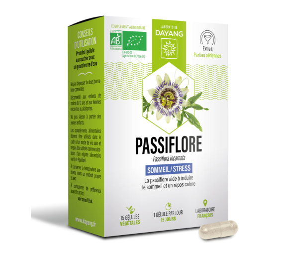 Passiflore sommeil et stress BIO Dayang - boite de 30 gélules - image 1
