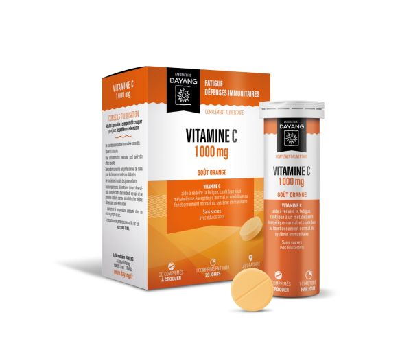 Vitamine C 1000mg goût orange Dayang - boîte de 20 comprimés