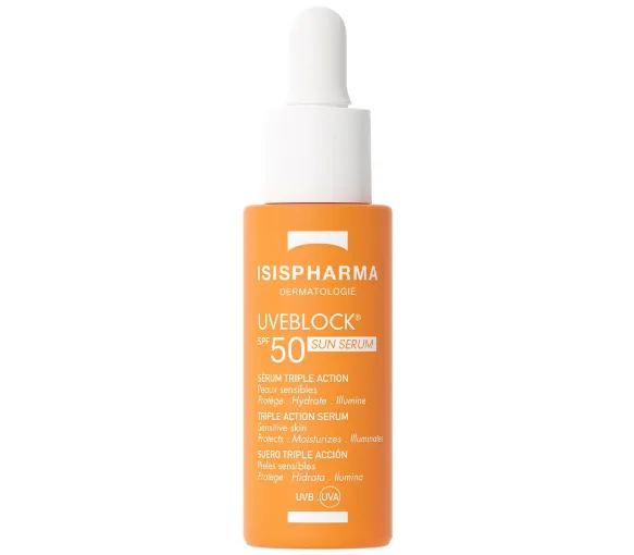 Uveblock SPF50 sérum triple action Isispharma - flacon-pipette de 28ml
