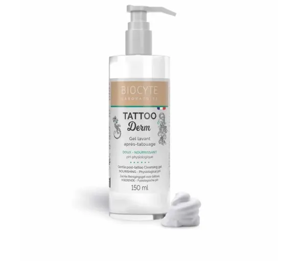 Tattoo derm gel lavant après-tatouage Biocyte - flacon pompe de 150ml