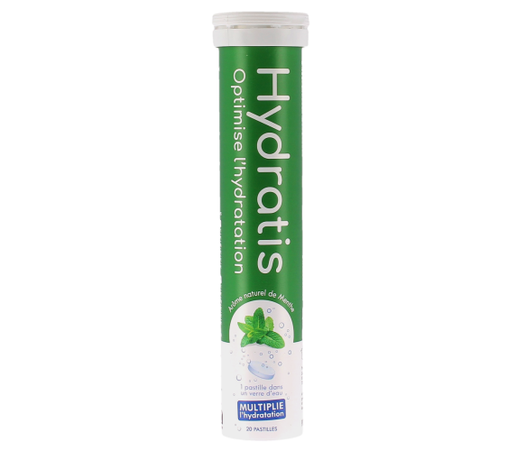 Solution d'hydratation goût menthe Hydratis - tube de 20 pastilles effervescentes - image 1