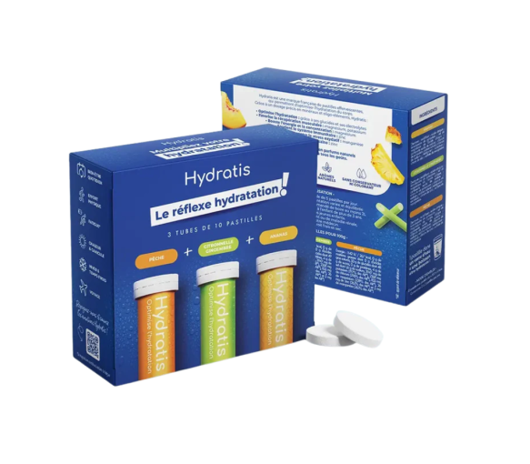 Solution d'hydratation Hydratis - 3 tubes de 10 pastilles - image 1