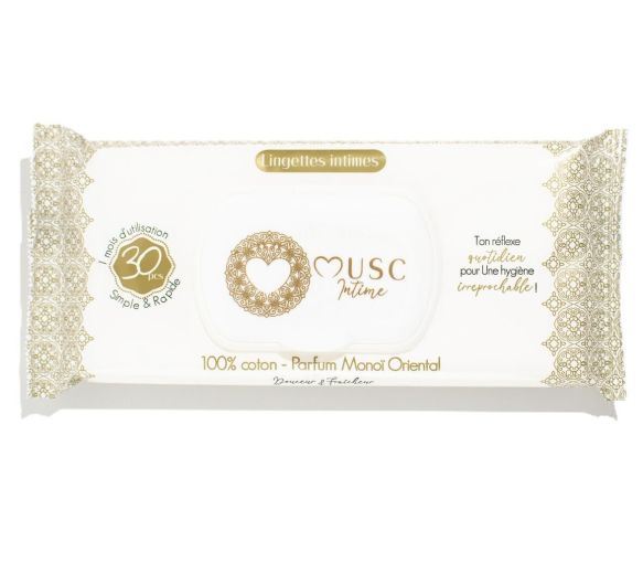 Lingettes intimes naturelles parfum monoï oriental Musc Intime - paquet de 30 lingettes - image 1