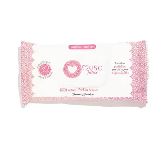 Lingettes intimes naturelles parfum sakura Musc Intime - paquet de 30 lingettes - image 1