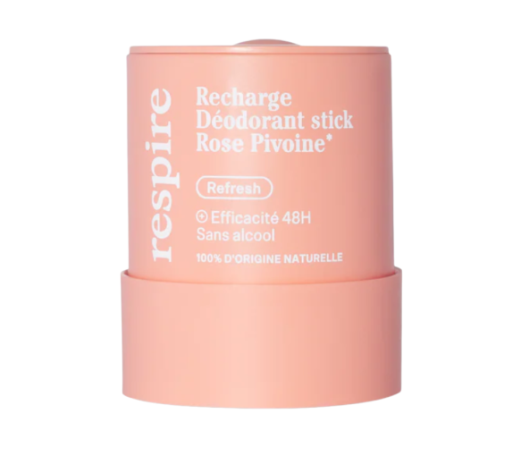Recharge déodorant stick rose pivoine bio Respire - recharge de 50g