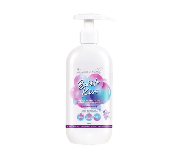 Bubble Kiss soin lavant doux bébés et enfants Les Secrets de Loly - flacon-pompe de 400ml - image 1
