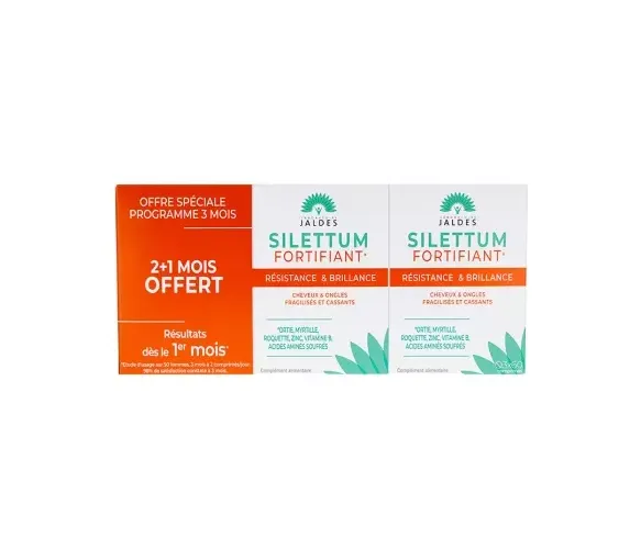 Silettum Fortifiant Jaldes - lot de 3 boîtes de 60 gélules 2+1 offerte
