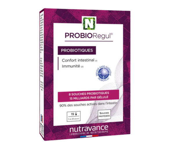 ProbioRegul probiotiques Nutravance - boîte de 15 gélules