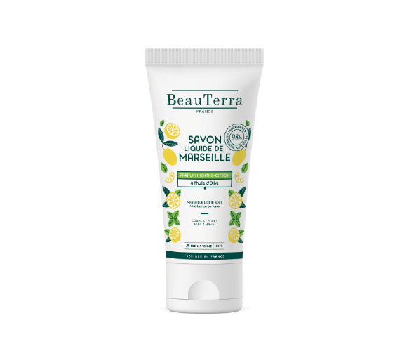 Savon de Marseille menthe-citron Beauterra - tube de 100ml