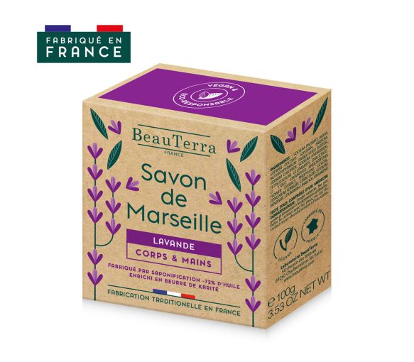 Savon de marseille lavande Beauterra - pain de 100g